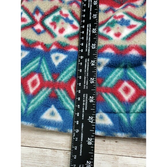 Vtg Women's  Alfred Dunner Lg Zip Fleece Cardigan Multi-Color Pockets - Picture 9 of 10